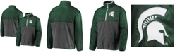 G-III Sports by Carl Banks Men's Gray, Green Michigan State Spartans College Advanced Transitional Half-Zip Jacket